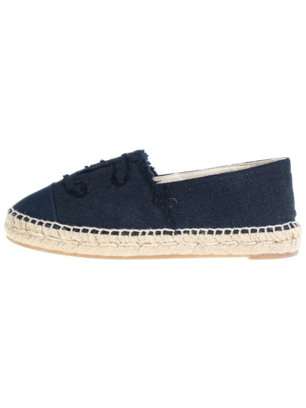 Chanel CC Logo Espadrilles Canvas Slip-on Shoes Black
